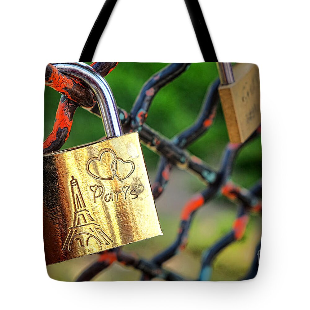 Paris Love Lock Tote Bag