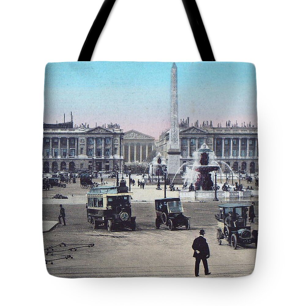 Paris Tote Bag featuring the photograph Paris Place de la Concorde 1910 by Ira Shander
