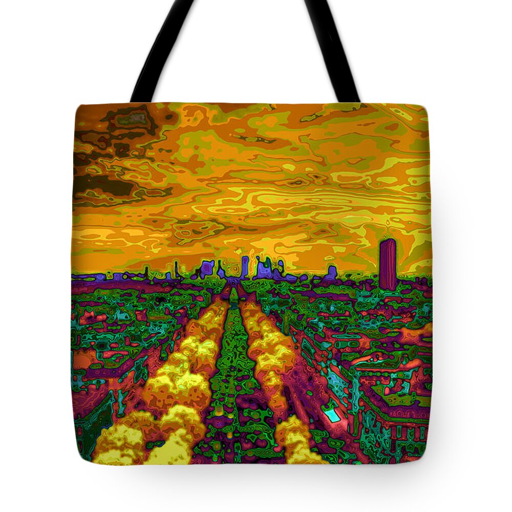 Famous Tote Bag featuring the photograph Paris skyline pop art by Eti Reid