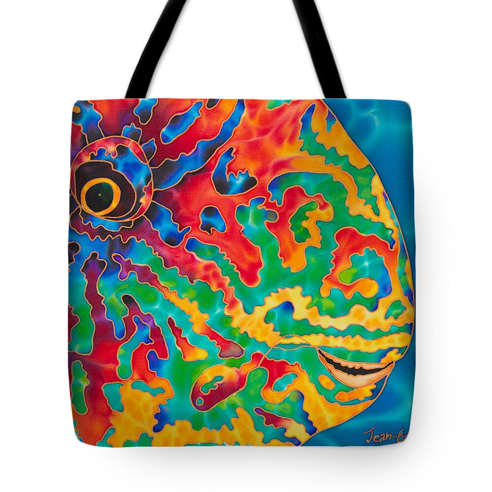 Diving Tote Bag featuring the painting Parrotfish by Daniel Jean-Baptiste