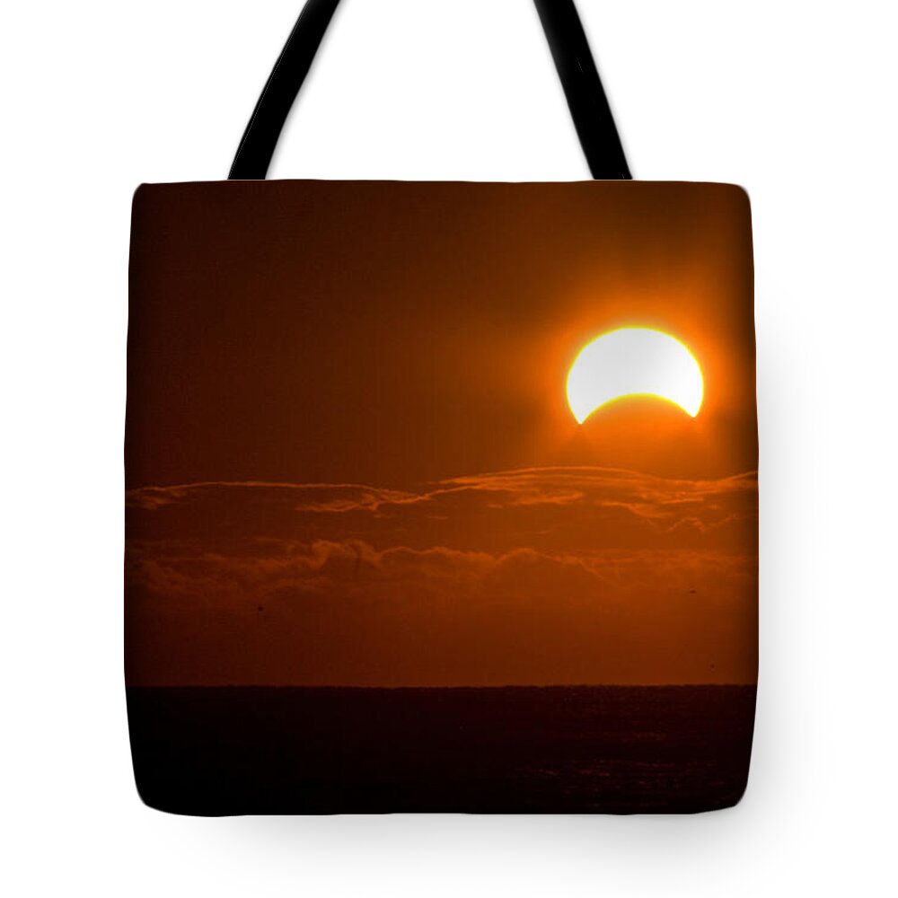 Eclipse Tote Bag featuring the photograph Partial Eclipse of the Sun by Greg Graham