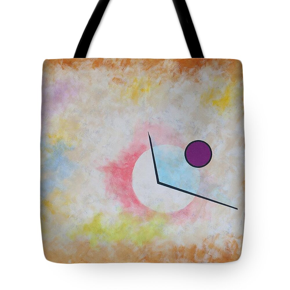 Abstract Tote Bag featuring the painting Partial Eclipse by Thomas Gronowski