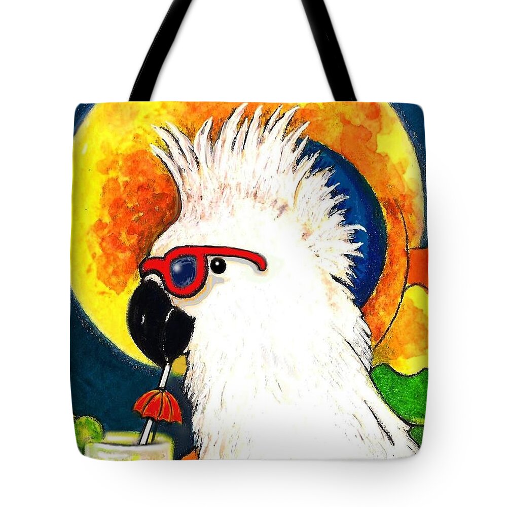 Aceo Art Card Tote Bag featuring the painting Party Parrot 1 by Melodye Whitaker