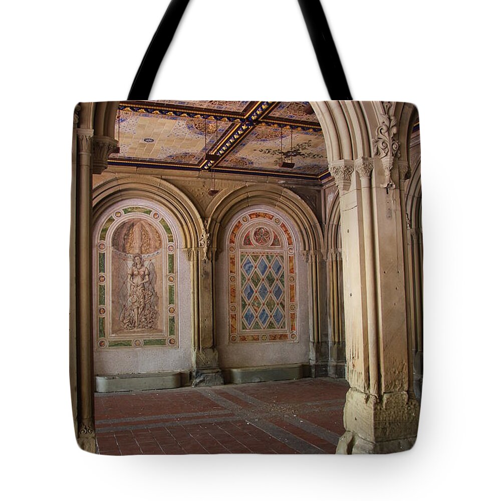 Arch Tote Bag featuring the photograph Passage Bethesda Terrace NYC by Christiane Schulze Art And Photography