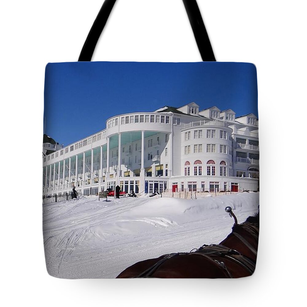 Grand Hotel Tote Bag featuring the photograph Passing the Grand Hotel by Keith Stokes
