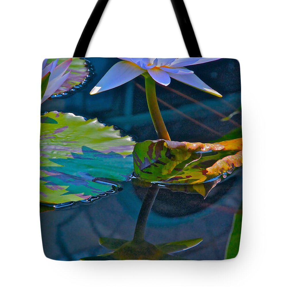 Waterlily Tote Bag featuring the photograph Pastels In Water by Byron Varvarigos