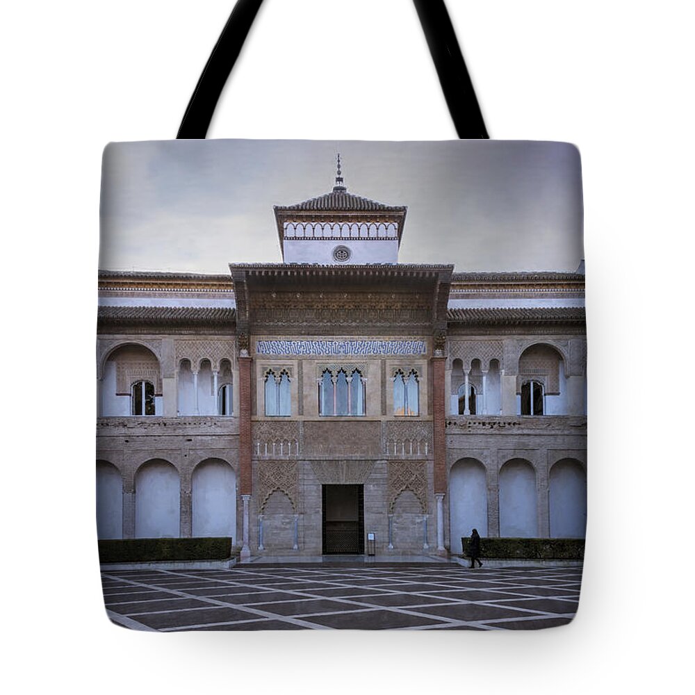 Joan Carroll Tote Bag featuring the photograph Patio de la Montaria Seville by Joan Carroll
