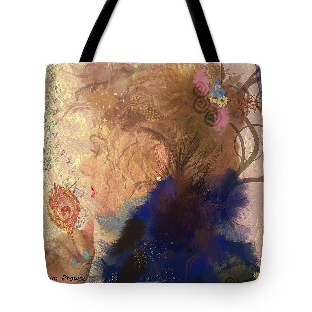 Portrait Tote Bag featuring the digital art Patricia Prays by Kim Prowse