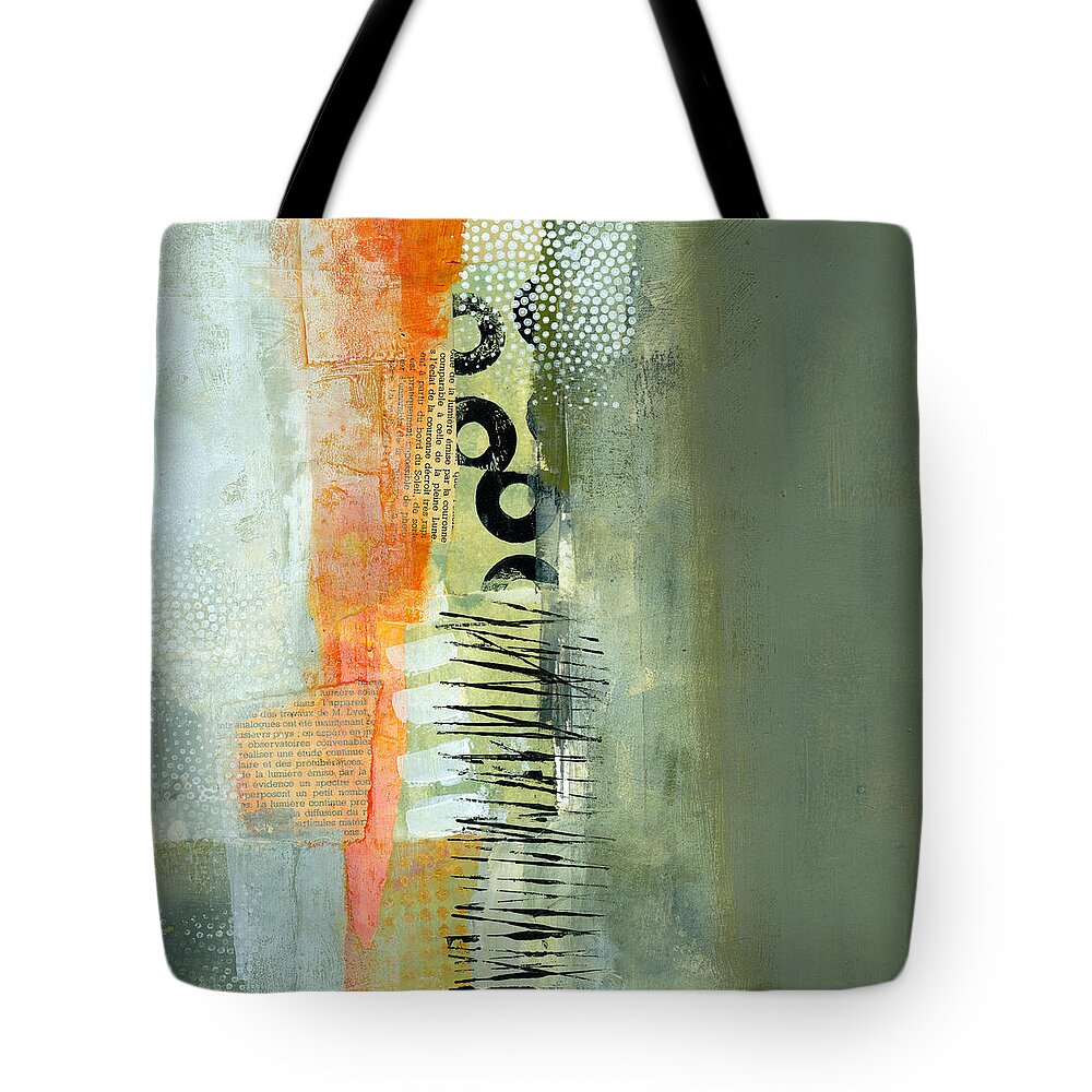 Acrylic Tote Bag featuring the painting Pattern Study Nuetral 1 by Jane Davies
