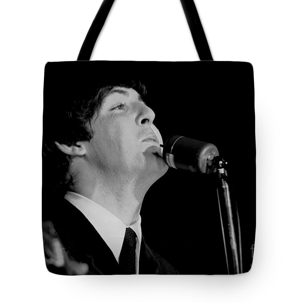 Beatles Tote Bag featuring the photograph Paul Mccartney, Beatles Concert, 1964 by Larry Mulvehill