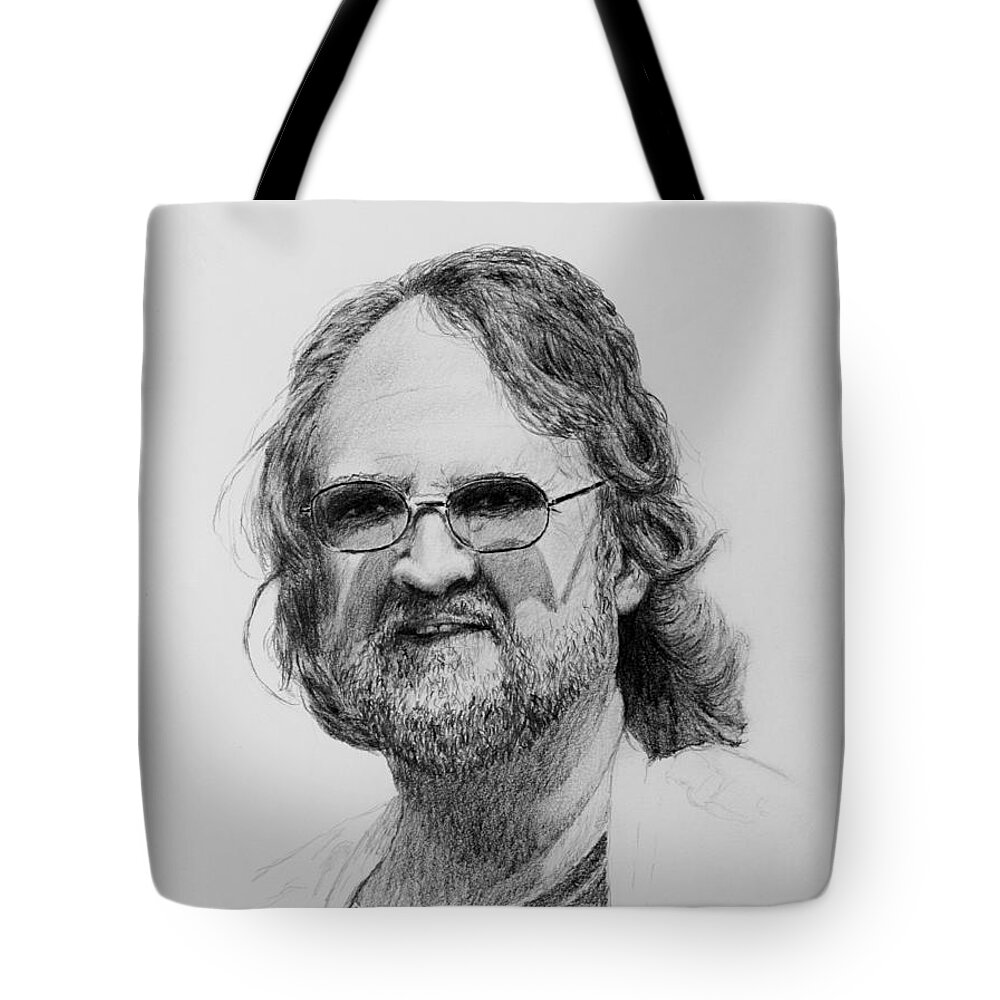 Portrait Tote Bag featuring the drawing Paul Rebmann by Daniel Reed