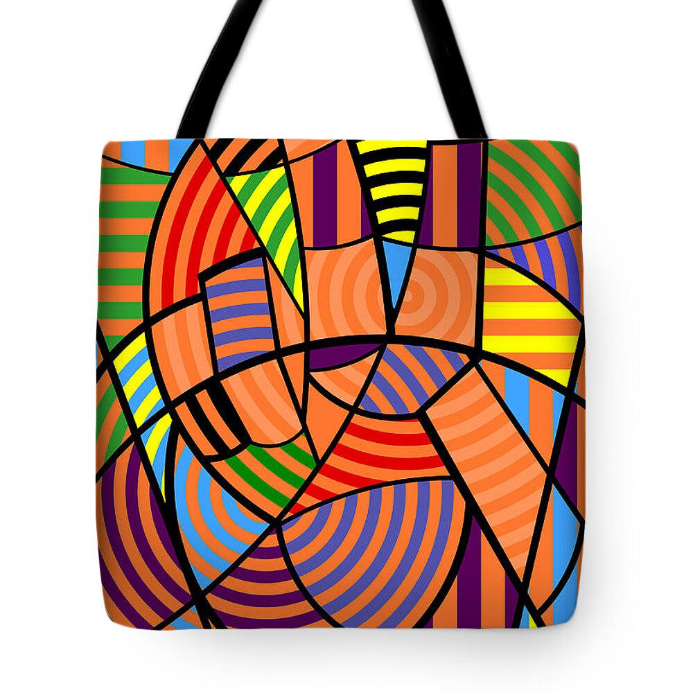 Colorful Tote Bag featuring the digital art Peace 9 of 12 by Randall J Henrie