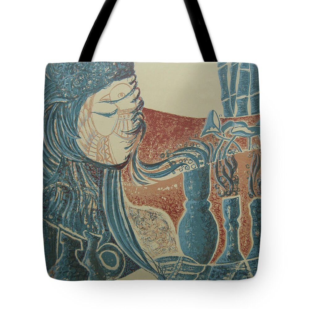 Prints Tote Bag featuring the painting Peace Inside Us by Ousama Lazkani