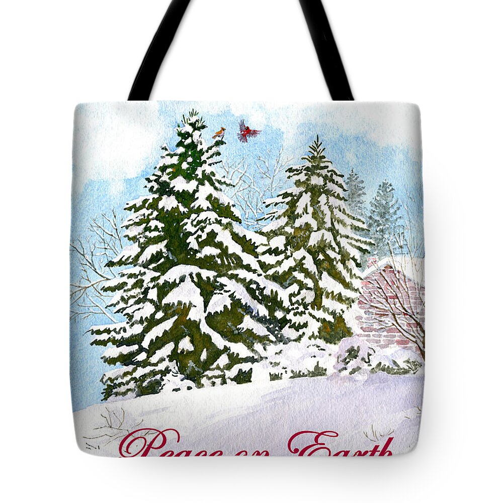 Peace On Earth Tote Bag featuring the painting Peace on Earth by Melly Terpening