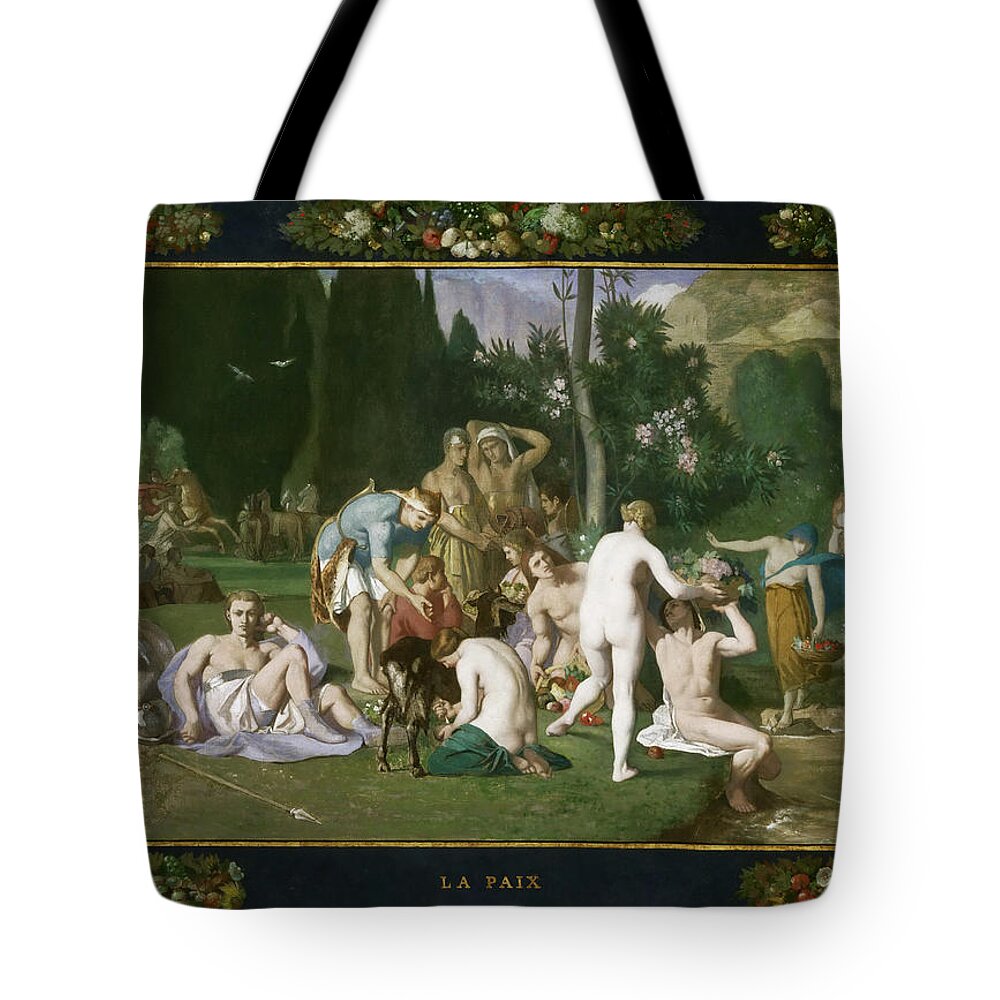 Pierre Puvis De Chavannes Tote Bag featuring the painting Peace by Pierre Puvis de Chavannes