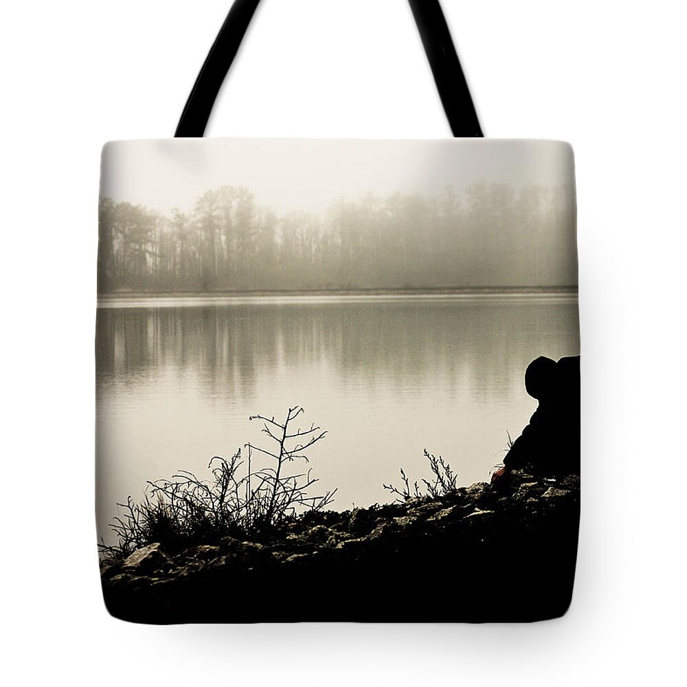 Water Tote Bag featuring the photograph Peaceful Fog by Jessica Brown