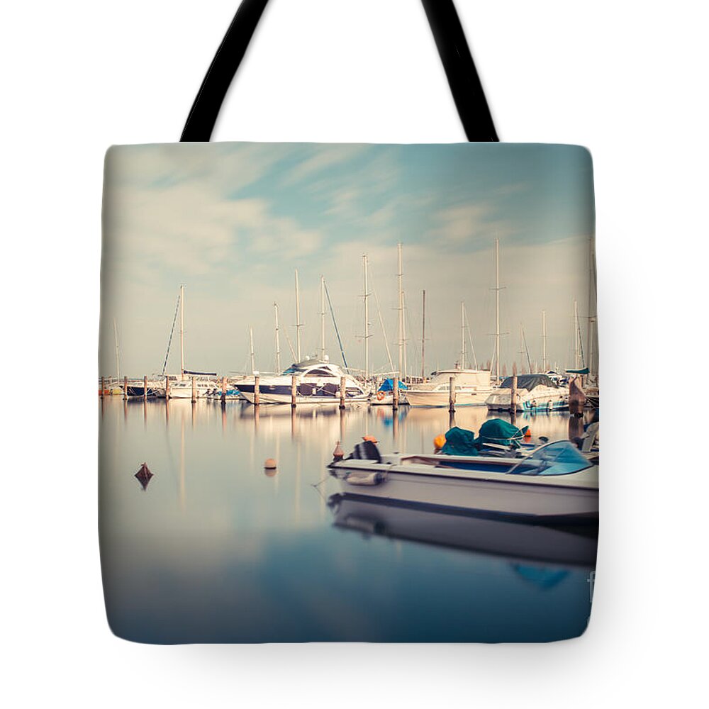 Grado Tote Bag featuring the photograph Peaceful Harbour by Hannes Cmarits