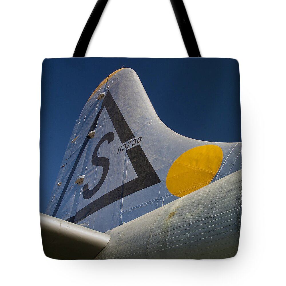Consolidated-vultee Tote Bag featuring the photograph Peacemaker Bomber Tail Section Detail by Carol Leigh