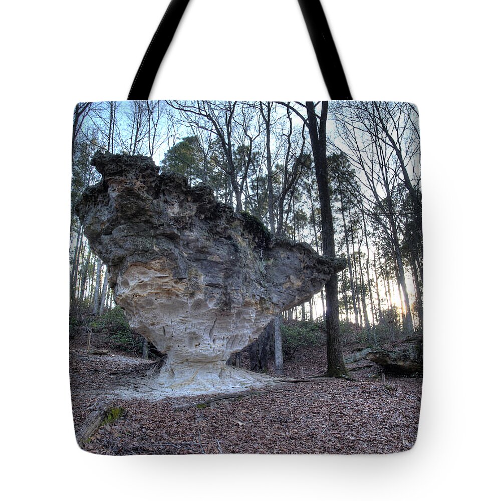 Peach Tote Bag featuring the photograph Peach Tree Rock-4 by Charles Hite