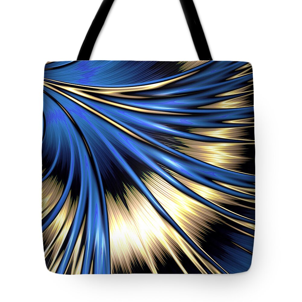 Peacock Tote Bag featuring the digital art Peacock Tail Feather by Vix Edwards