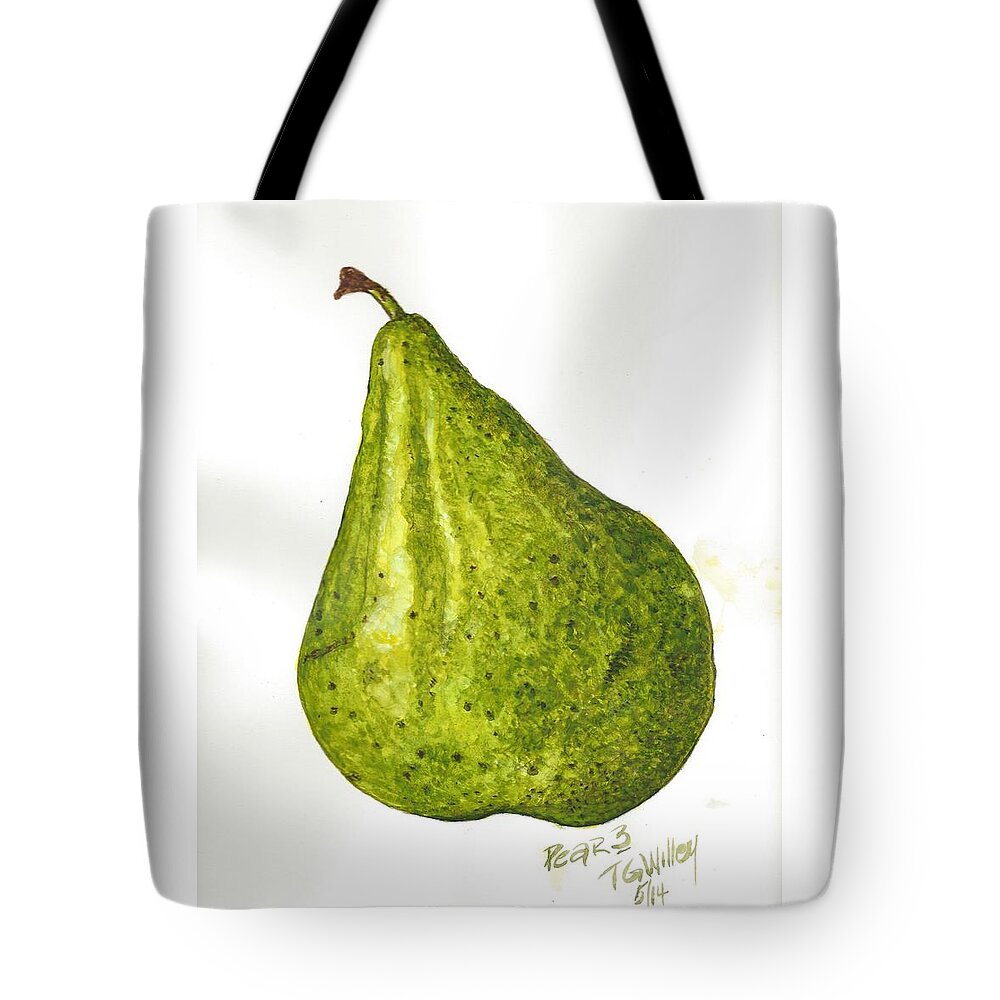 Fruit Tote Bag featuring the painting Pear Study#3 by Toni Willey