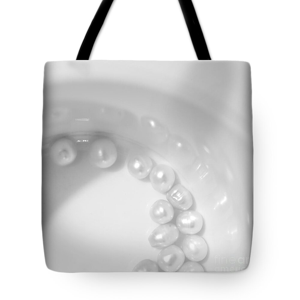 Accessory Tote Bag featuring the photograph Pearls On A Cup by Stelios Kleanthous
