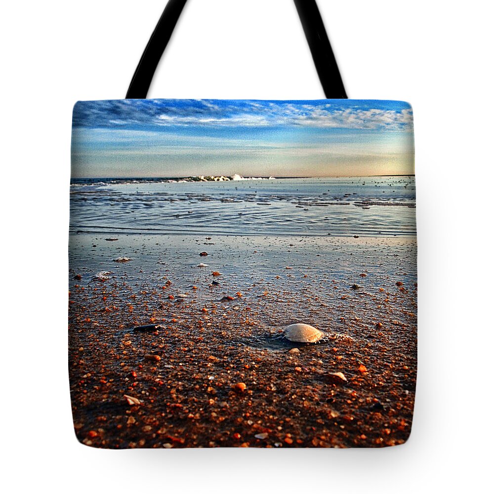 Pebble Beach Tote Bag featuring the photograph Pebble Beach at Fenwick Island by Bill Swartwout