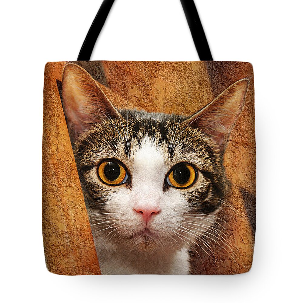 Animal Tote Bag featuring the photograph Peek A Boo I See You by Andee Design