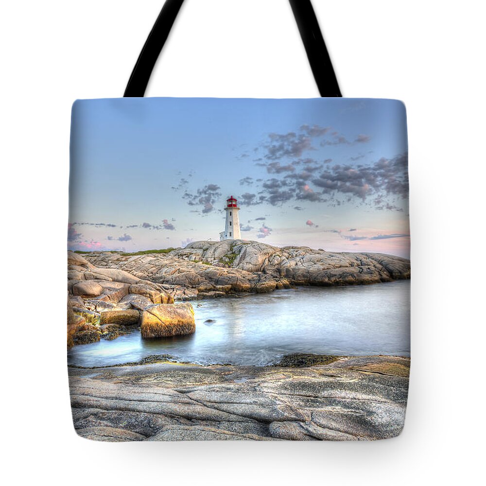 Peggy's Cove Tote Bag featuring the photograph Peggy's Cove Lighthouse by Shawn Everhart