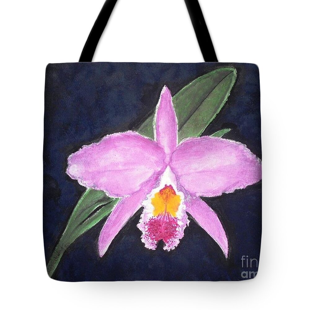 Orchid Tote Bag featuring the painting Penny's Orchid by Denise Railey