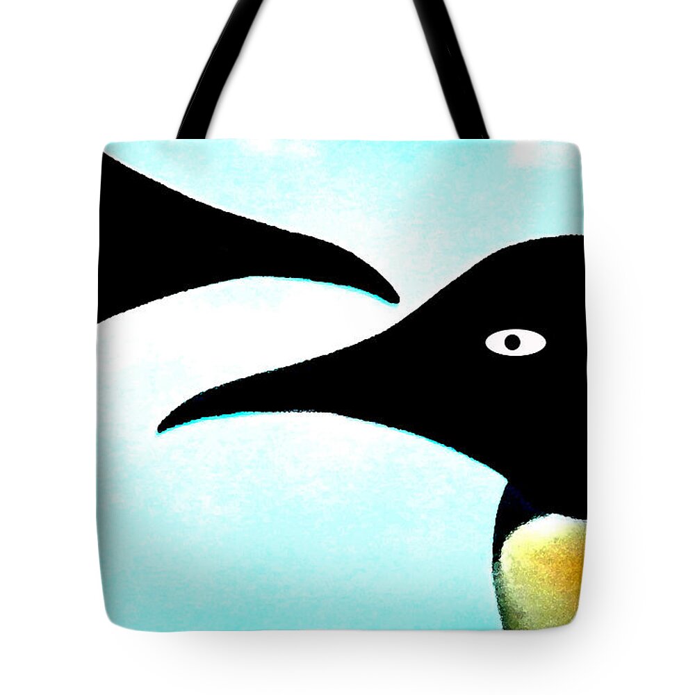Colette Tote Bag featuring the painting Penquin Love by Colette V Hera Guggenheim