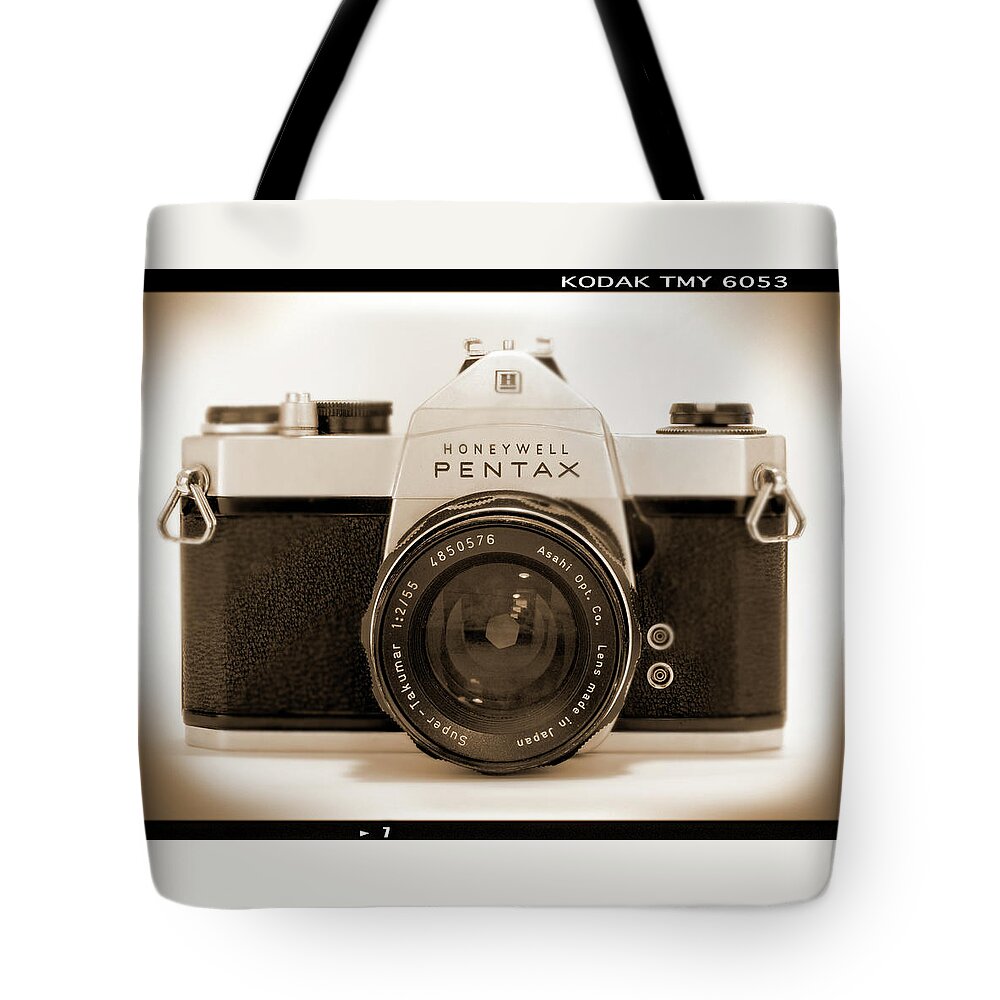 Vintage Film Camera Tote Bag featuring the photograph Pentax Spotmatic IIa Camera by Mike McGlothlen