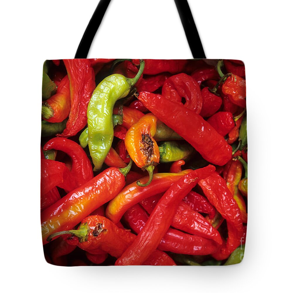 Peppers Tote Bag featuring the photograph Peppers At Street Market by William H. Mullins