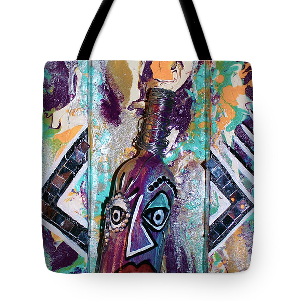 Fun Tote Bag featuring the mixed media Perception 2 by Artista Elisabet