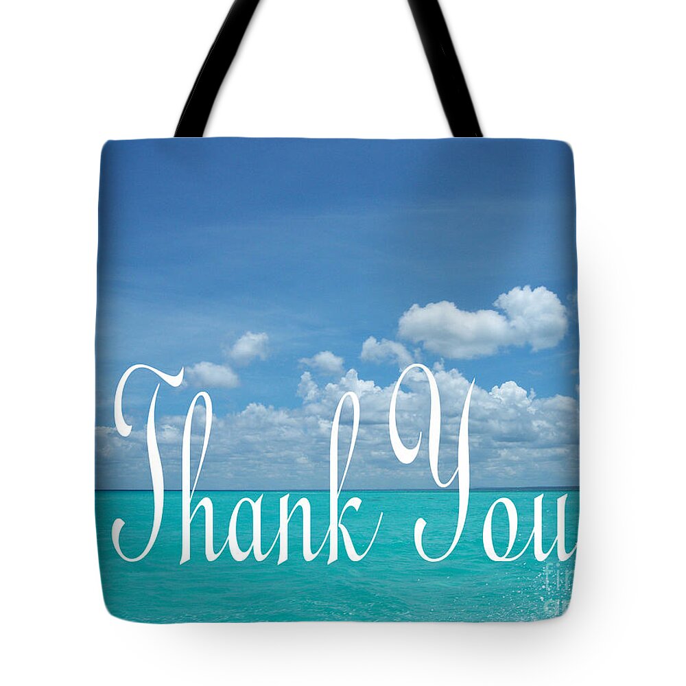 Thank You Tote Bag featuring the photograph Perfect Turquoise Thank You by Heather Kirk
