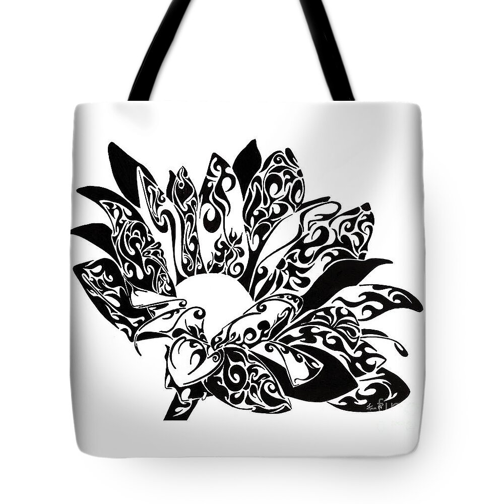 Doodle Tote Bag featuring the painting Petaled Beauty by Anushree Santhosh