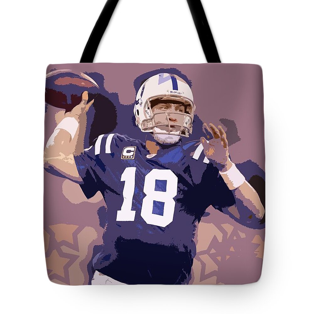 Peyton Manning Tote Bag featuring the photograph Peyton Manning Abstract Number 2 by George Pedro