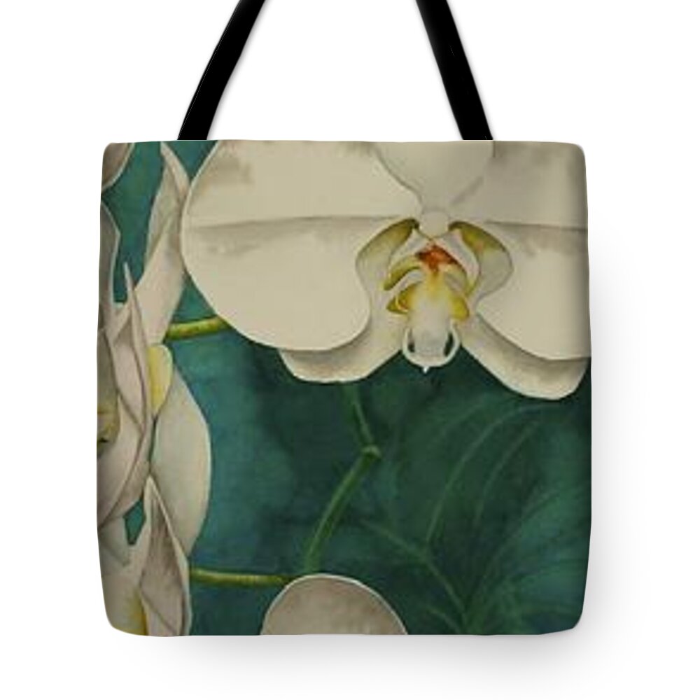 Orchid Tote Bag featuring the painting Phalaenopsis Beauty by Heather Gallup