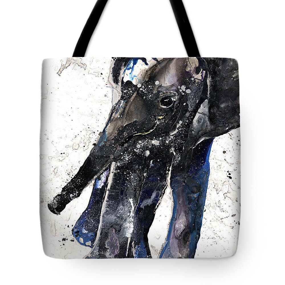 Animal Tote Bag featuring the painting Phant-Ele by Kasha Ritter