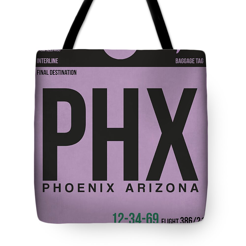Phoenix Tote Bag featuring the digital art Phoenix Airport Poster 1 by Naxart Studio