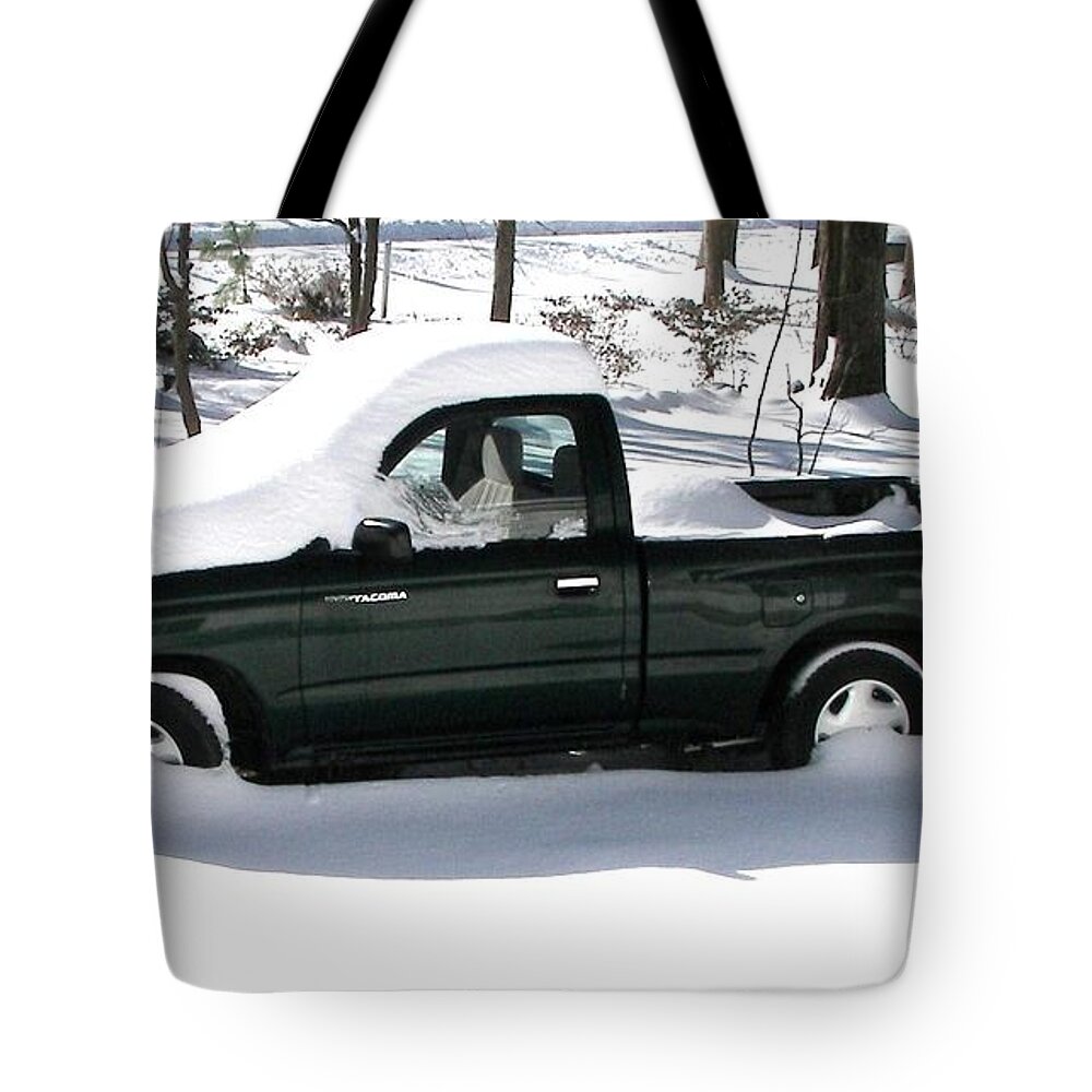 Snow Tote Bag featuring the photograph Pickup In The Snow by Pamela Hyde Wilson