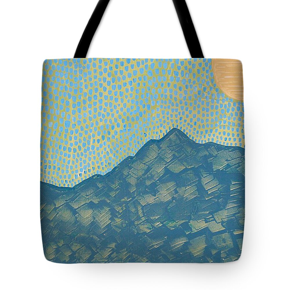 Southwest Tote Bag featuring the painting Picuris Mountains original painting by Sol Luckman
