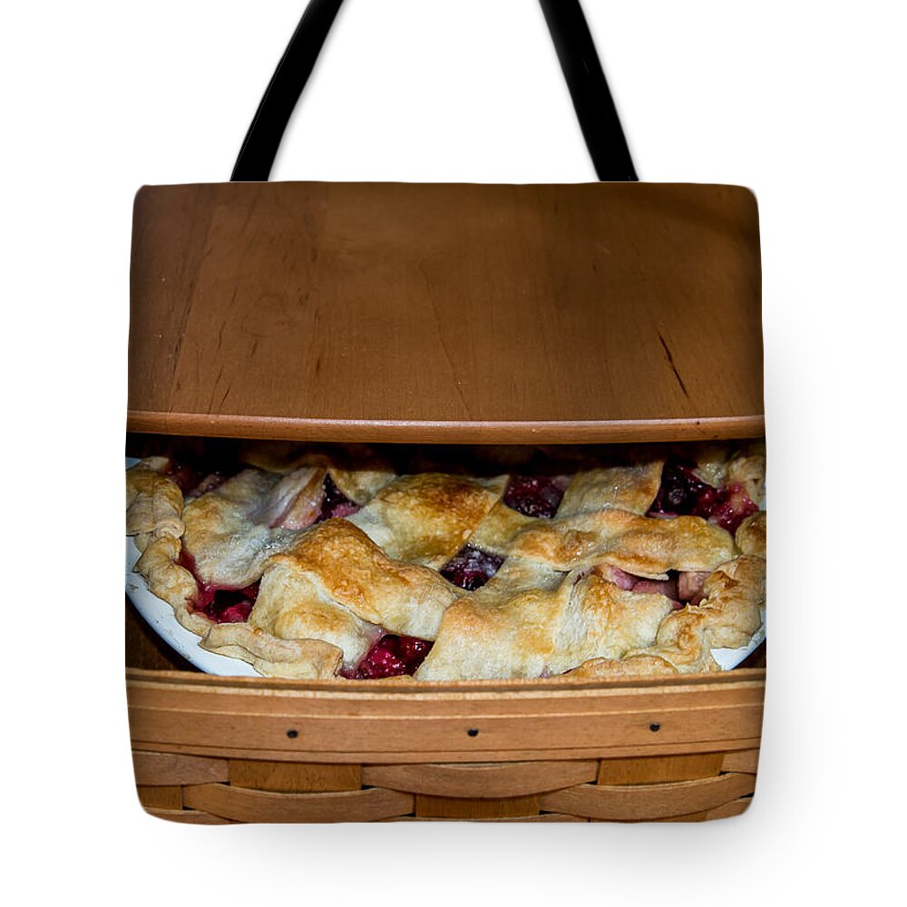 Food Tote Bag featuring the photograph Pie 'n Basket by E Faithe Lester