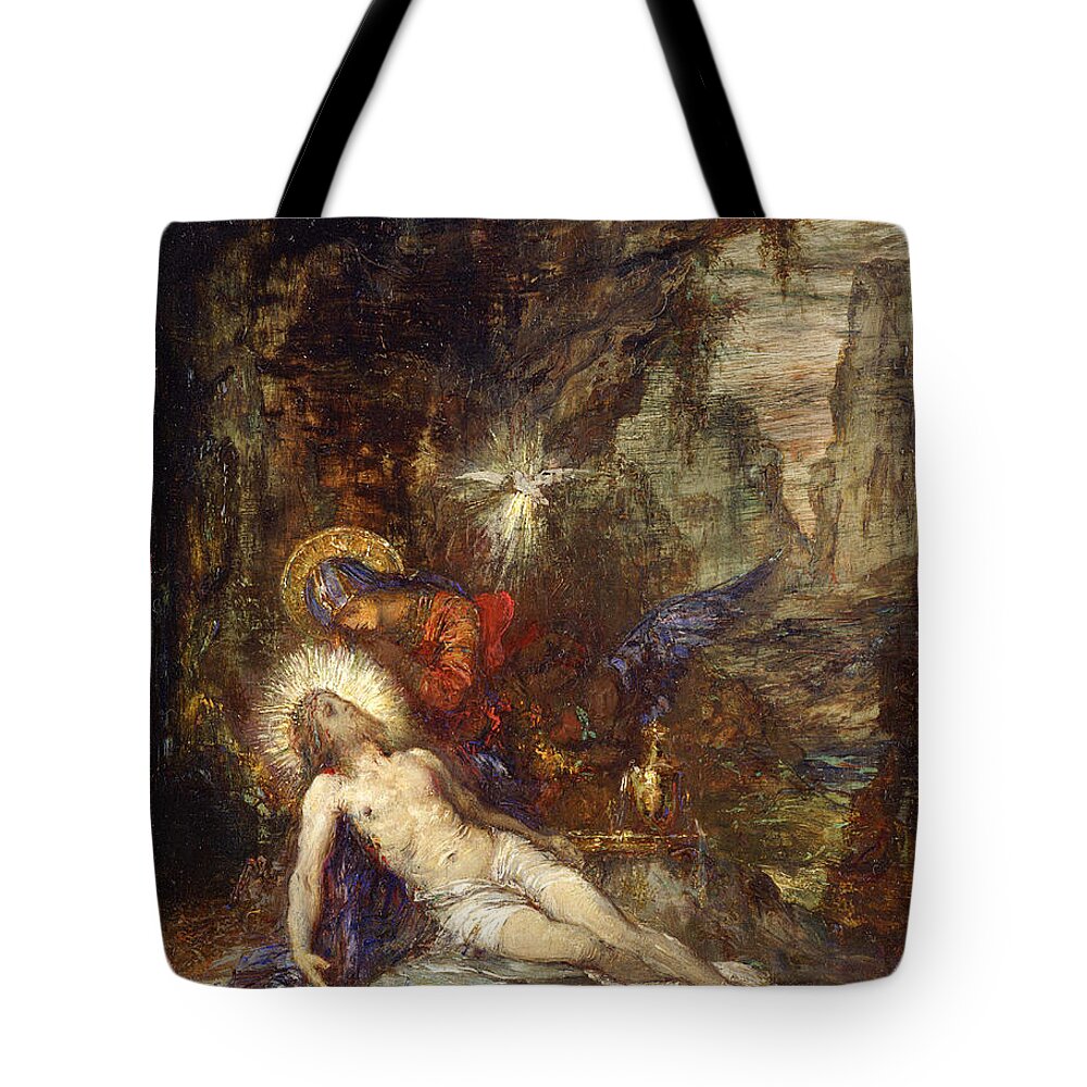 Gustave Moreau Tote Bag featuring the painting Pieta by Gustave Moreau