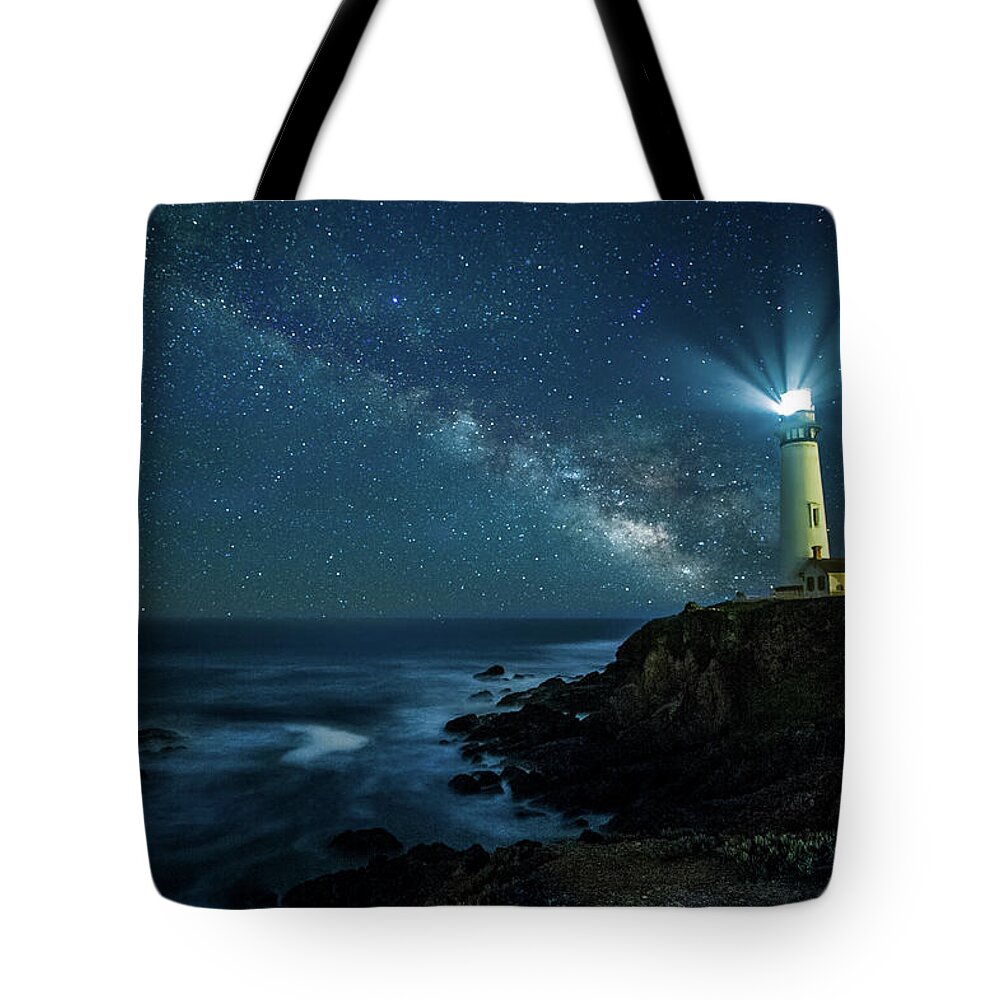 Tranquility Tote Bag featuring the photograph Pigeon Point Light Station Ca by Www.35mmnegative.com