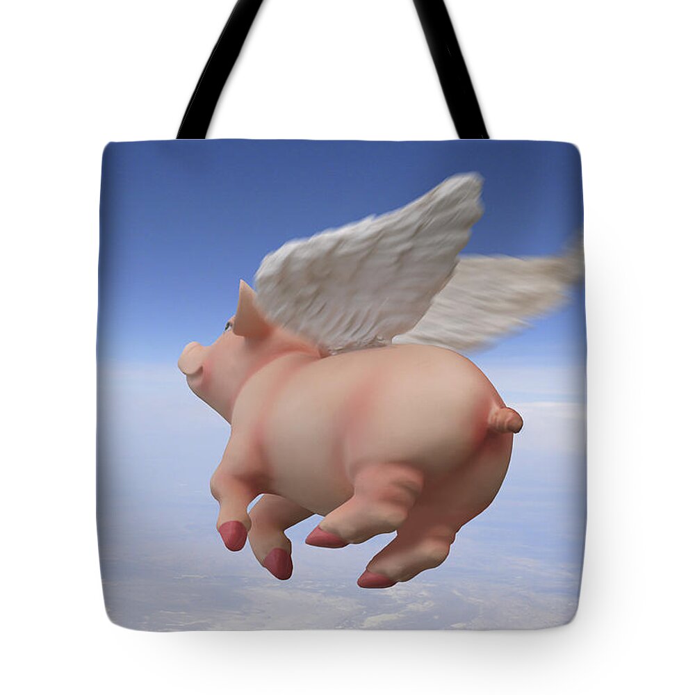 Pigs Fly Tote Bag featuring the photograph Pigs Fly 2 by Mike McGlothlen