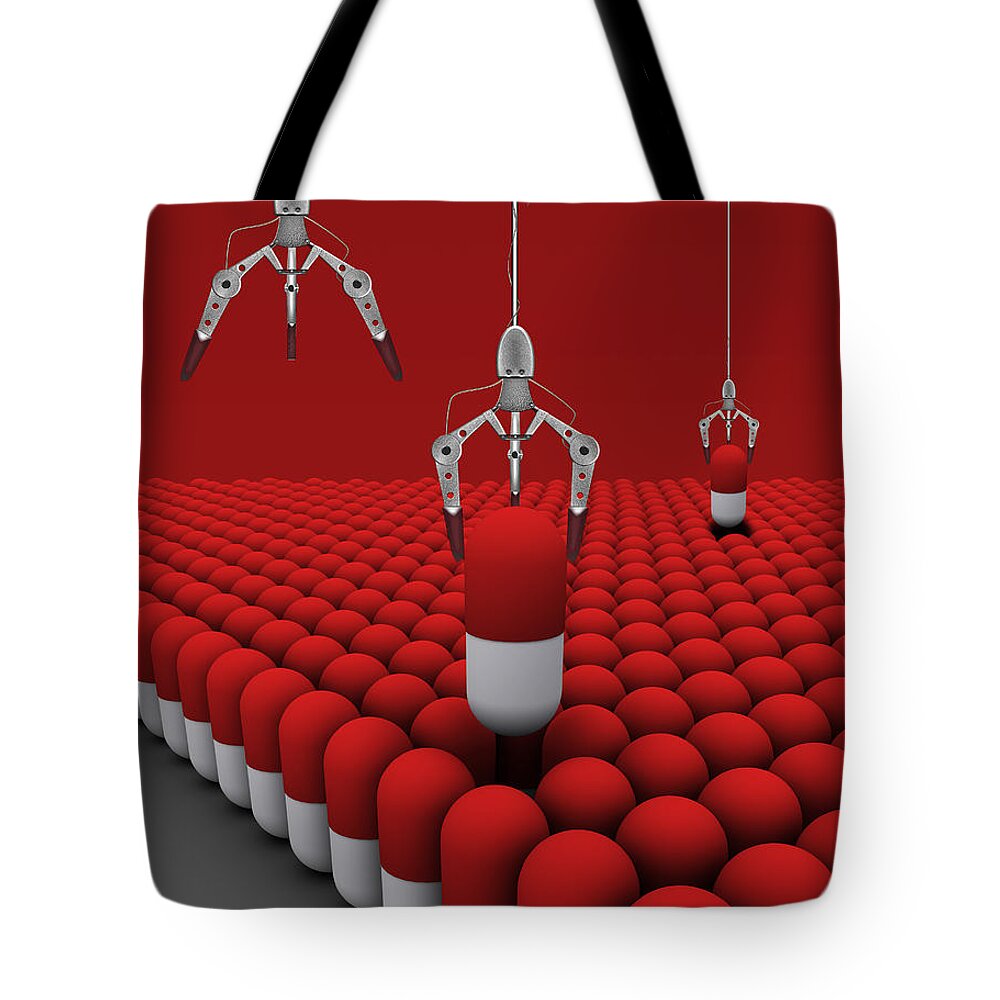 Concept Tote Bag featuring the photograph Pills And Claws by Mike Agliolo