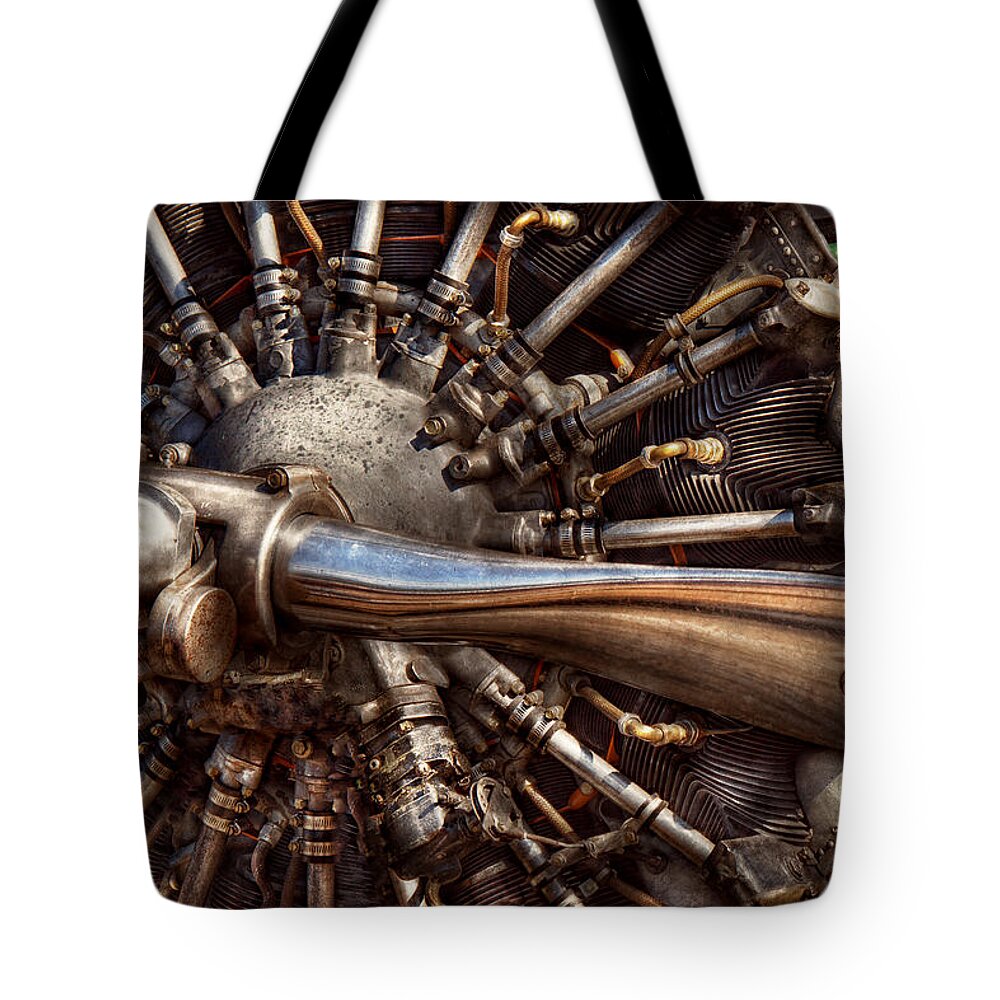 Plane Tote Bag featuring the photograph Pilot - Plane - Engines at the ready by Mike Savad