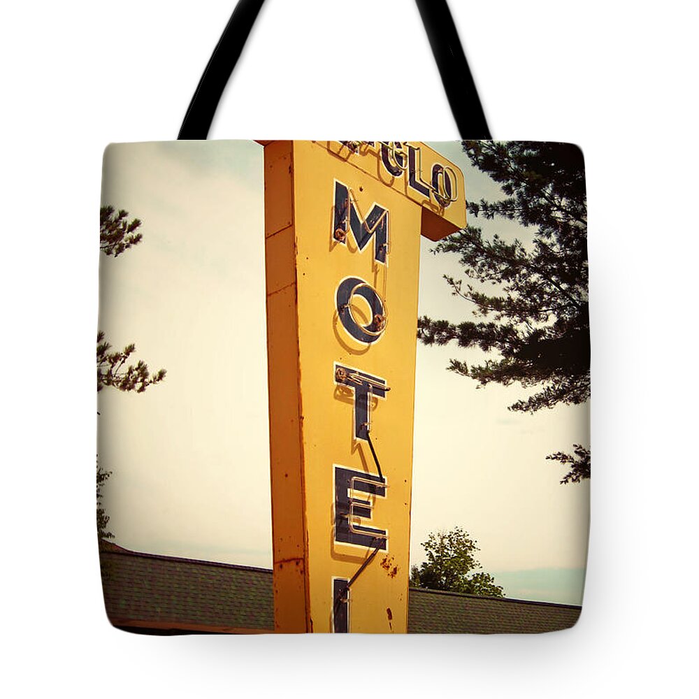 Pine Glo Motel Tote Bag featuring the digital art Pine Glo Motel by Jim Zahniser