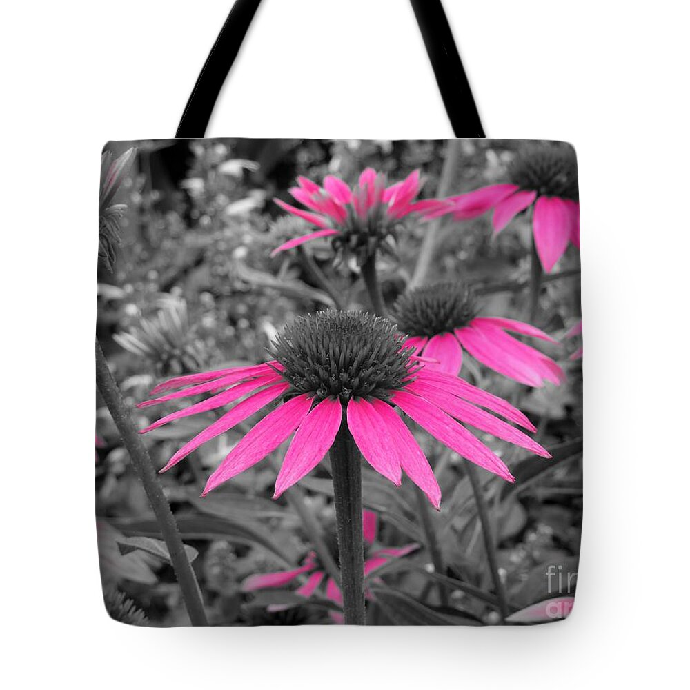 Flower Tote Bag featuring the photograph Pink Cone Flowers by Chad and Stacey Hall